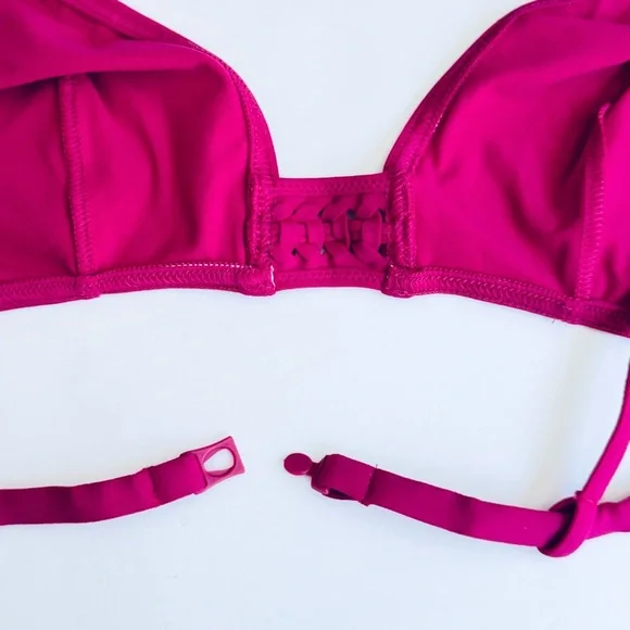 NWT ERES “Lumi” Multi Position Triangle Bikini Top Pink Fizz with Braiding - Picture 12 of 16